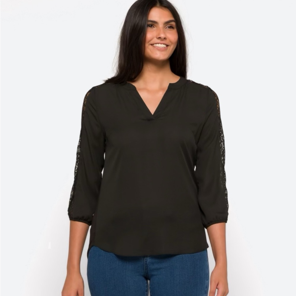 Mixed Material Blouse